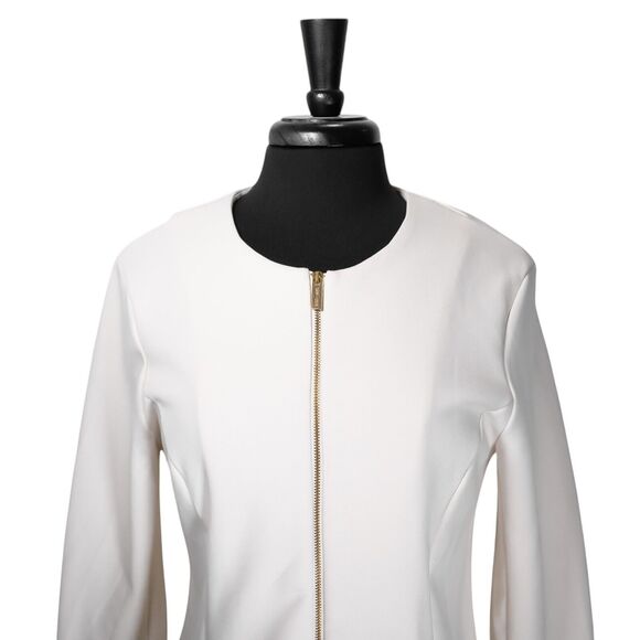 Saint + Sofia Women's Florence Jacket Cream Organic Cotton Blend Full Zip 10 NWT - Picture 6 of 9
